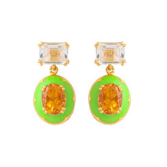 Amethyst and citrine lawn green earrings by Azga